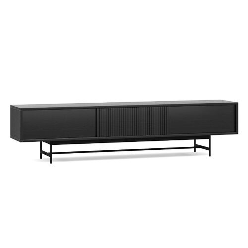 Arae 210cm Oak TV Entertainment Unit, Black