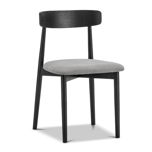 Finn Set of 2 Oak Dining Chairs, Black & Grey