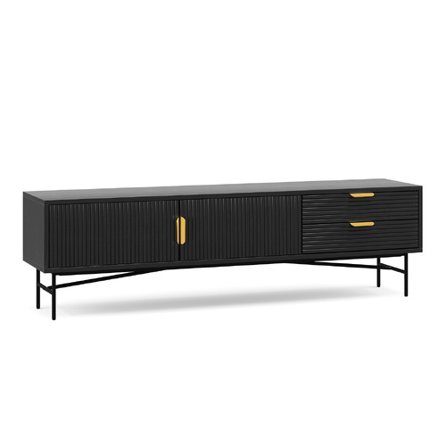 Kina 180cm Ripple TV Entertainment Unit, Black Oak