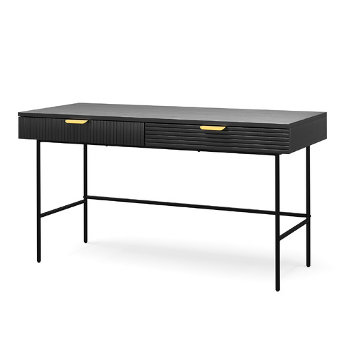 Kina 140cm Ripple Desk, Black Oak