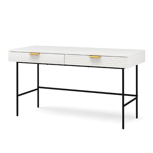 Kina 140cm Ripple Desk, White & Black