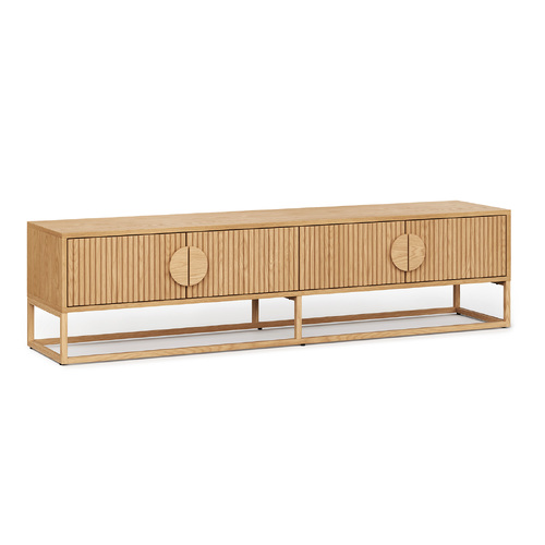 Braxton 180cm Ripple TV Entertainment Unit, Natural Oak