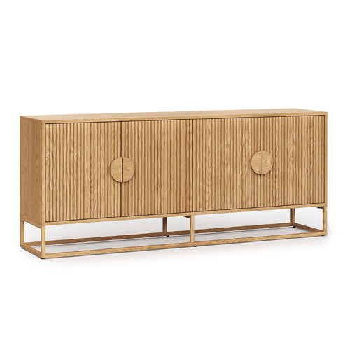 Braxton Ripple Sideboard Buffet, Natural Oak