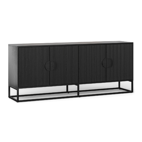 Braxton Ripple Sideboard Buffet, Black Oak