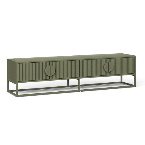 Braxton 180cm Ripple TV Entertainment Unit, Olive Green