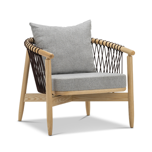 Tait Solid Ashwood Woven Rope Lounge Armchair