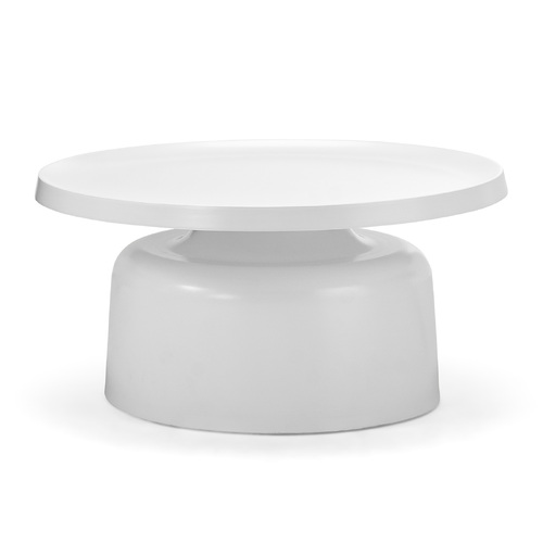 Palemo Round Pedestal Tray Coffee Table, Matte White