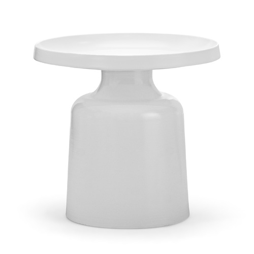 Palemo Round Pedestal Tray Side Table, Matte White