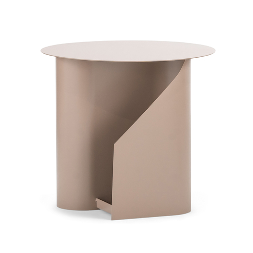 Zeke Round Side Table, Taupe