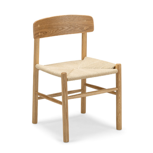 Isak Set of 2 Ashwood Woven Cord Dining Chair, Natural