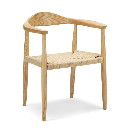 Koen Set of 2 Ashwood Woven Cord Dining Chair, Natural