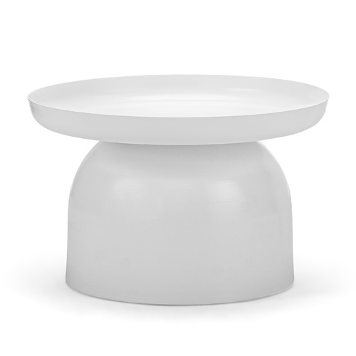Sirkel Pedestal Round Coffee Table, Matte White