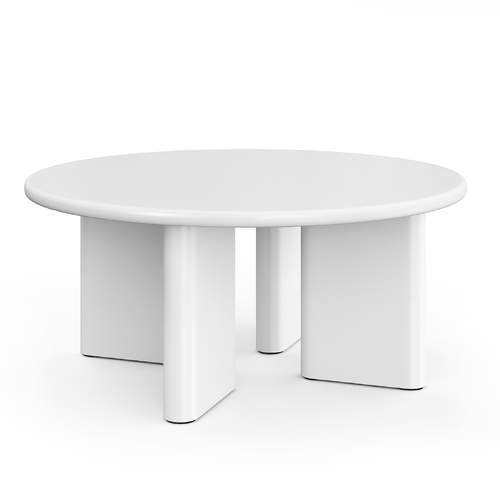 Omni Chunky Coffee Round Table, Matte White