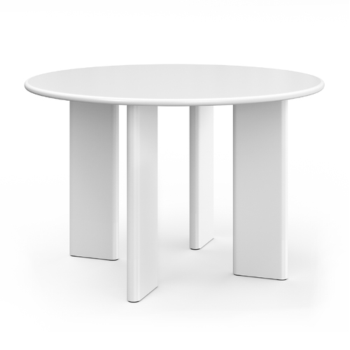 Omni Chunky Round Dining Table, Matte White