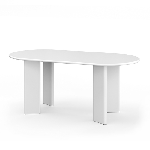 Omni Chunky Oval Dining Table, Matte White