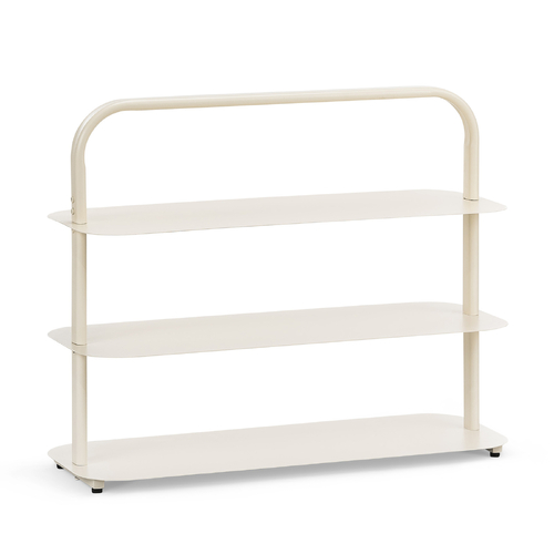 Tresta 3 Tier Low Shelf, Beige Cream