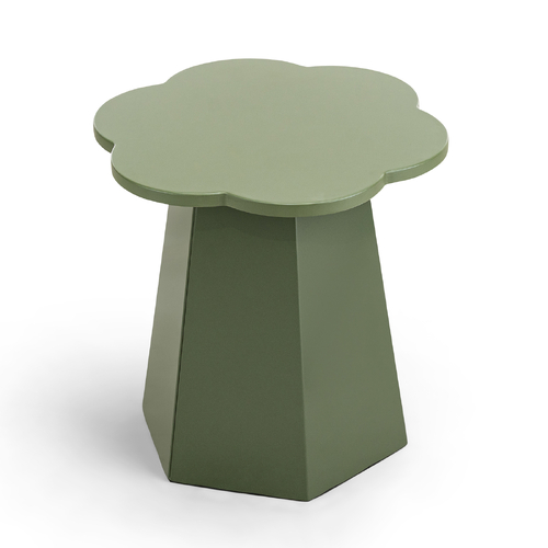 Essie Scallop Side Table, Olive Green 