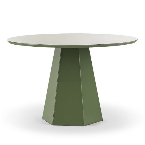 Malley 120cm Round Dining Table, Olive Green