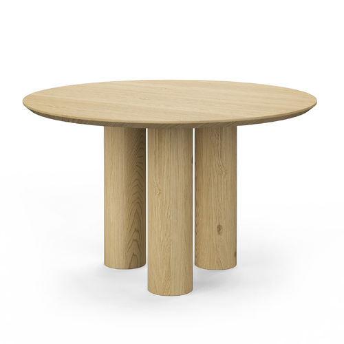 Pila Round Oak Dining Table, Natural