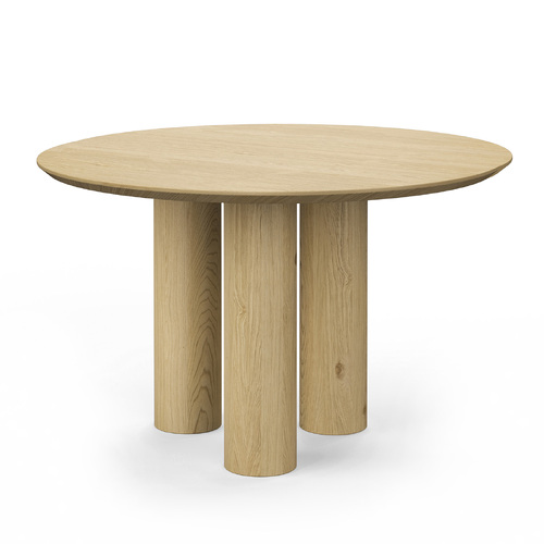 Pila Round Oak Dining Table, Natural