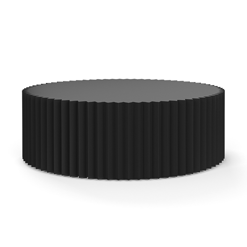 Kaei Round Fluted Coffee Table, Black