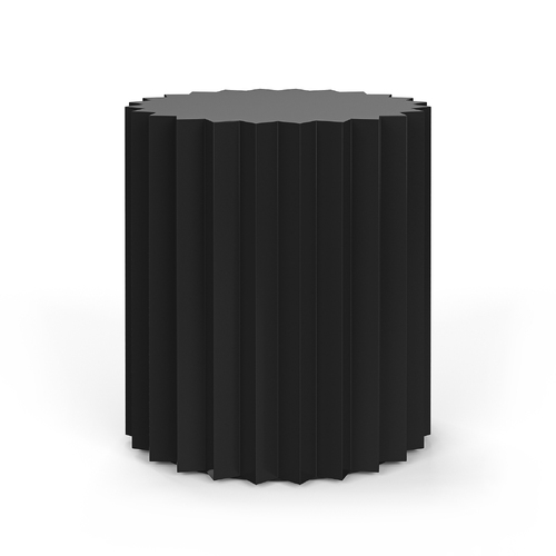 Kaei Round Fluted Side Table, Black