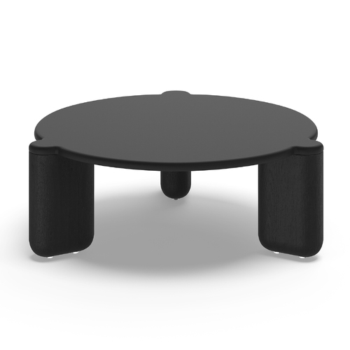 Nobu Round Concrete Coffee Table, Black