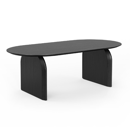 Arco 200cm Oval Oak Dining Table, Black