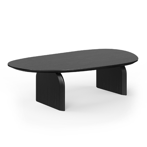 Arco Oval Oak Coffee Table, Black
