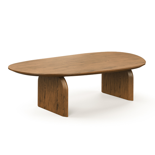 Arco Oval Coffee Table, Brown Oak