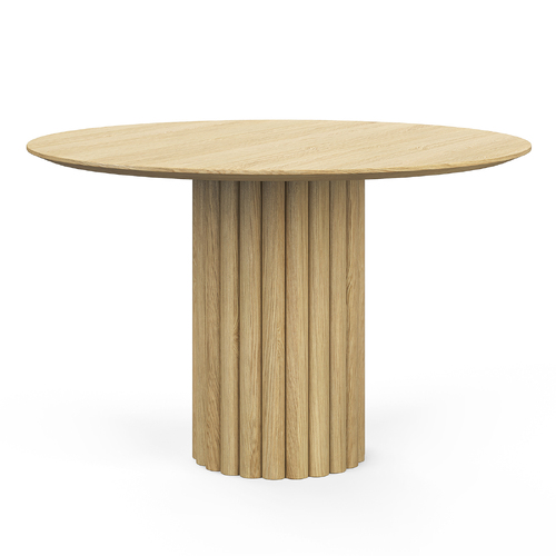 Kara Round Oak Dining Table, Natural