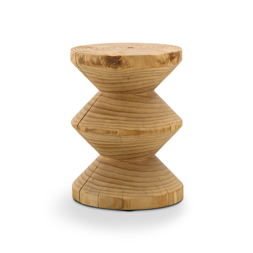 Navi Zig Zag Stump Stool, Natural