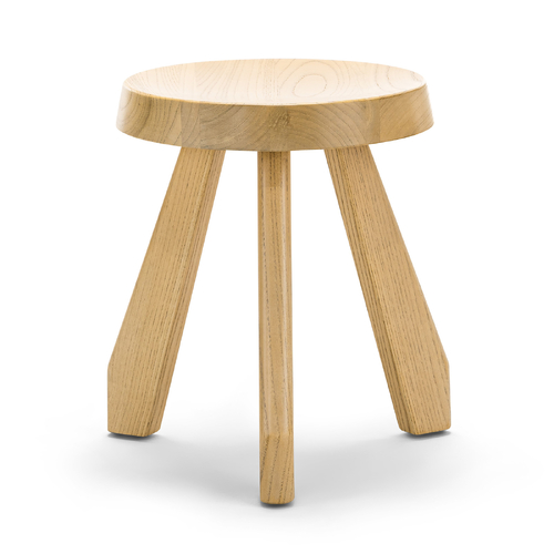 Bel Round Solid Oak Table Stool, Natural