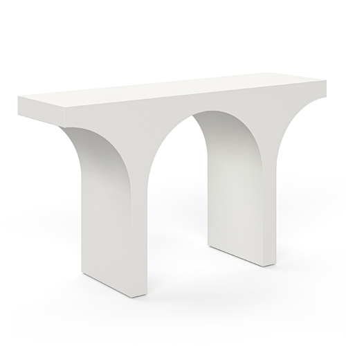 Arcus 140cm Concrete Console Table, Cream Putty