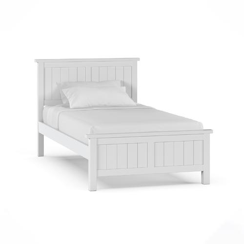 Snow King Single Kids Bed Frame, White