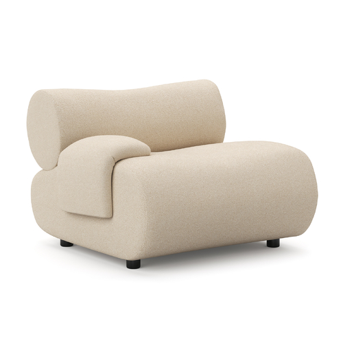 Cavo Left Arm Sofa, Ecru Micro Bouclé