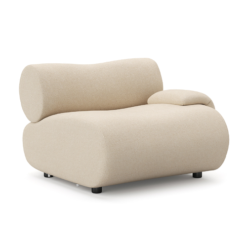 Cavo Right Arm Sofa, Ecru Micro Bouclé