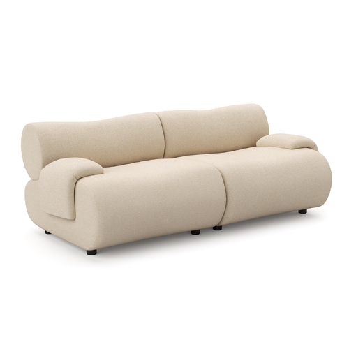 Cavo 2 Seater Modular Sofa, Ecru Micro-Bouclé