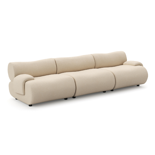 Cavo 3 Seater Modular Sofa, Ecru Micro-Bouclé