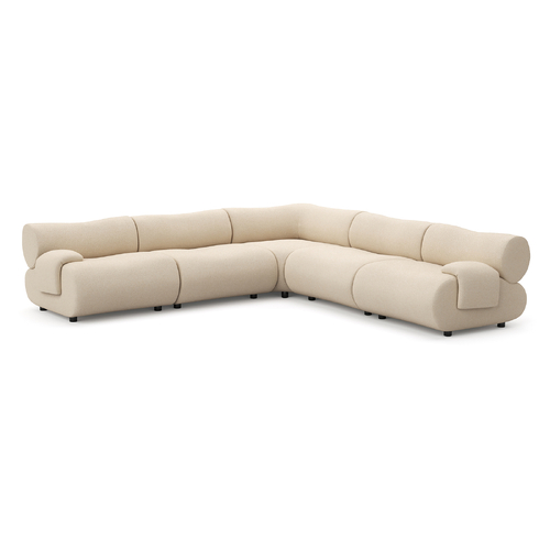 Cavo 5 Seater Corner Modular Sofa, Ecru Micro-Bouclé