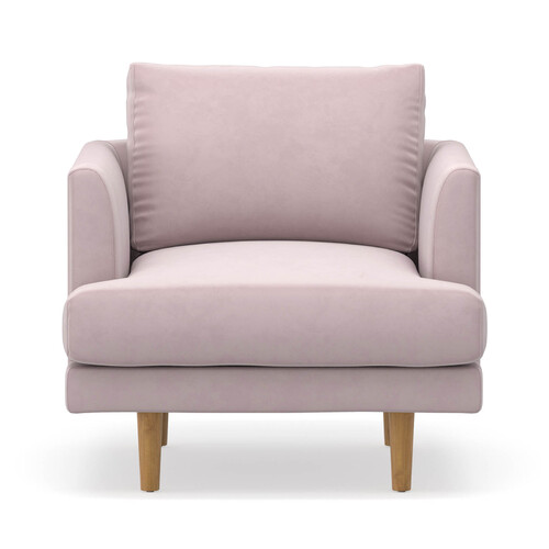 Jaspa Velvet Sofa Armchair, Blush Pink