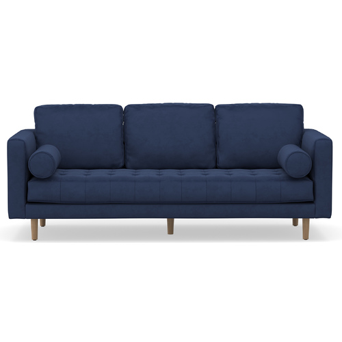 Kirra Velvet 3 Seater Sofa, Indigo Blue