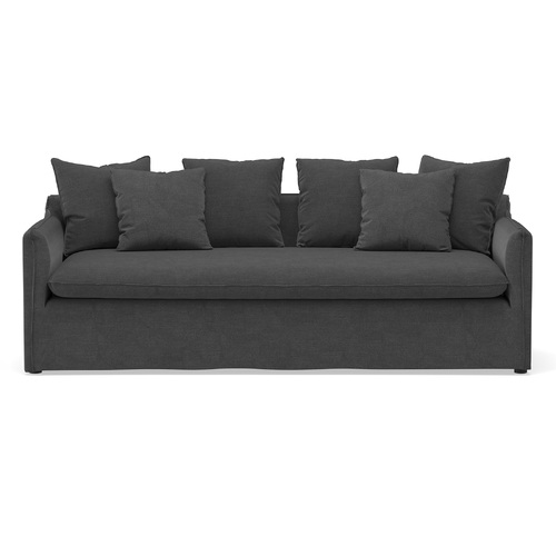 Palms 3 Seater Slipcover Sofa, Graphite Charcoal